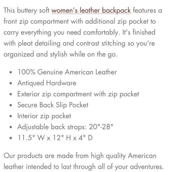 NWT American Leather Cleveland Backpack - Picture 5 of 7